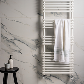 Stonehouse Studio Jardine Gloss Blue Marble Effect Rectified Wall & Floor Tiles - 600 x 600mm