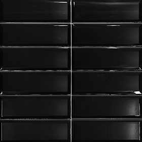 Jasper Metro Gloss Black Flat Wall Tiles - 100 x 300mm