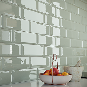 Stonehouse Studio Jasper Metro Sage Bevelled Wall Tiles - 100 x 300mm