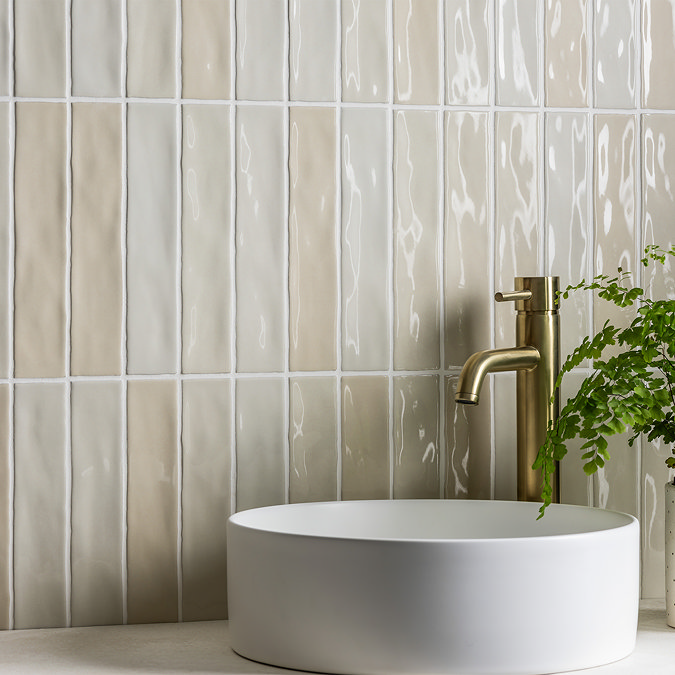 Stonehouse Studio Lowton Gloss Beige Wall Tiles - 50 x 250mm