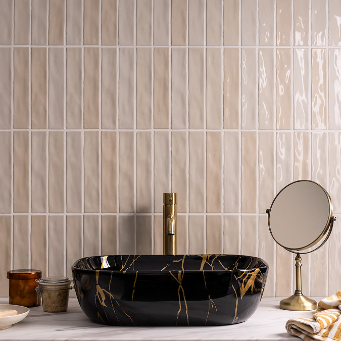 Stonehouse Studio Lowton Gloss Beige Wall Tiles - 50 x 250mm