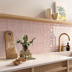 Stonehouse Studio Lowton Gloss Pink Wall Tiles - 50 x 250mm