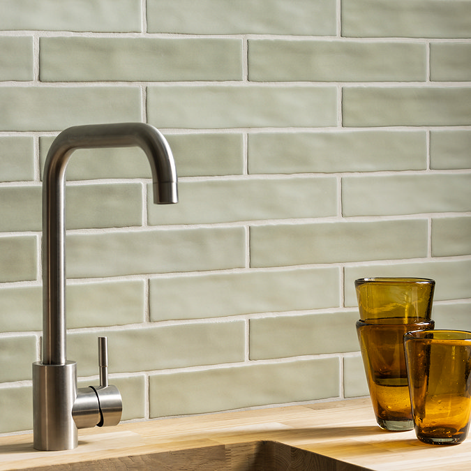 Stonehouse Studio Lowton Matt Green Wall Tiles - 50 x 250mm