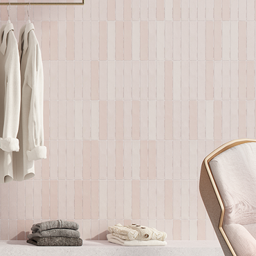 Stonehouse Studio Lowton Matt Pink Wall Tiles - 50 x 250mm