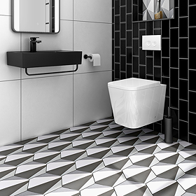 Stonehouse Studio Madison Charcoal Art Deco Hexagon Wall & Floor Tiles - 225 x 259mm