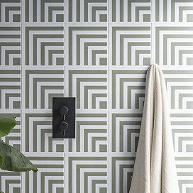 Stonehouse Studio Manhattan Moss Art Deco Patterned Wall and Floor Tiles - 225 x 225mm