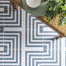 Stonehouse Studio Manhattan Teal Geometric Patterned Wall and Floor Tiles - 225 x 225mm
