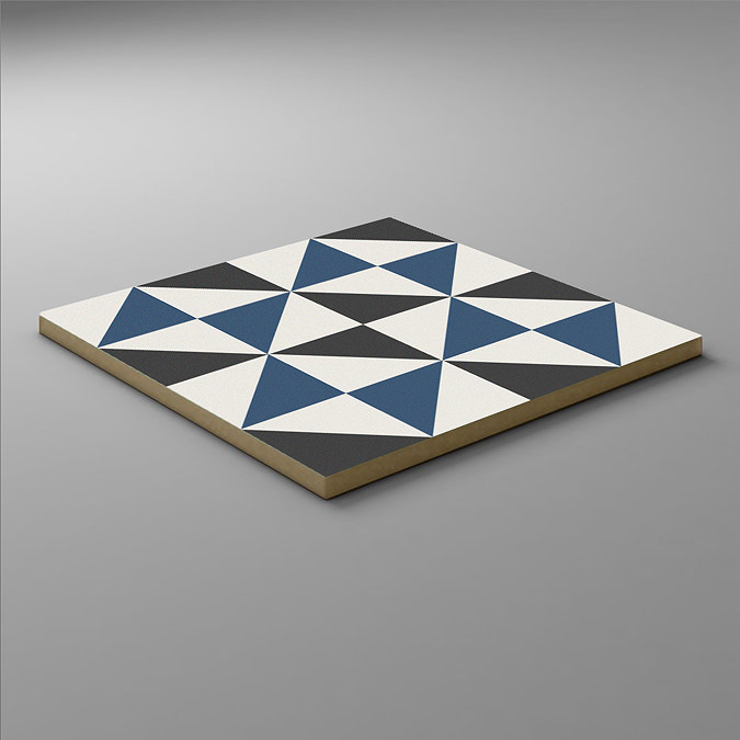 Stonehouse Studio Matlock Indigo Navy Patterned Wall and Floor Tiles - 225 x 225mm