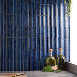 Stonehouse Studio Matteo Fluted Blue Wall Tiles - 150 x 300mm