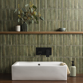 Stonehouse Studio Matteo Fluted Green Wall Tiles - 150 x 300mm