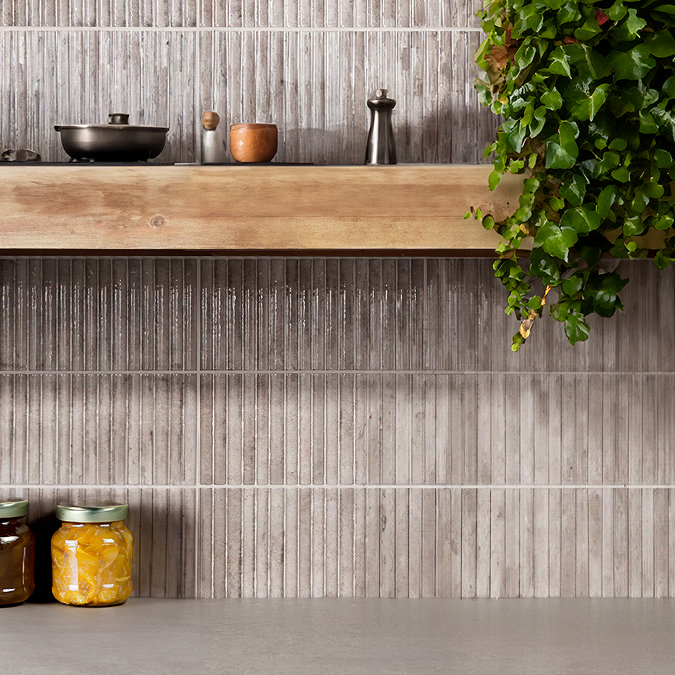 Stonehouse Studio Matteo Fluted Grey Wall Tiles - 150 x 300mm