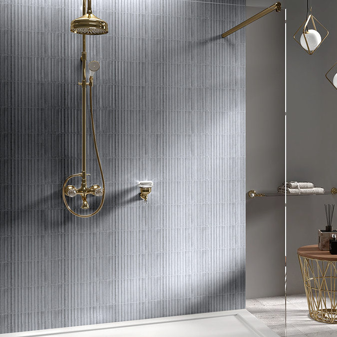 Matteo Fluted Grey Wall Tiles - 150 x 300mm