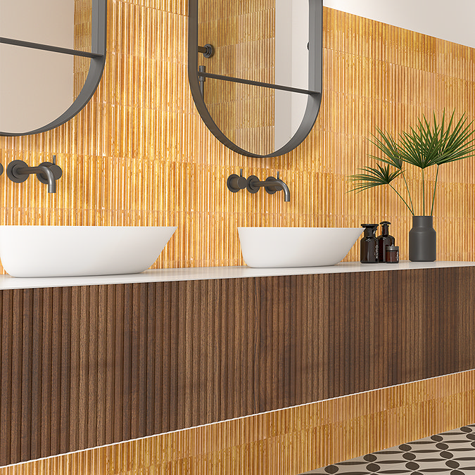 Stonehouse Studio Matteo Fluted Yellow Wall Tiles - 150 x 300mm