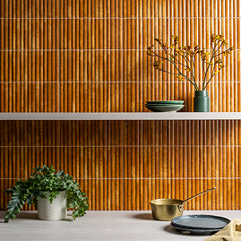 Stonehouse Studio Matteo Fluted Yellow Wall Tiles - 150 x 300mm