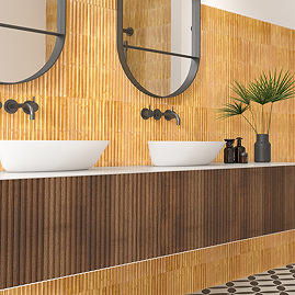 Matteo Fluted Orange Wall Tiles - 150 x 300mm