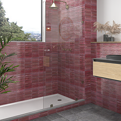 Matteo Fluted Red Wall Tiles - 150 x 300mm