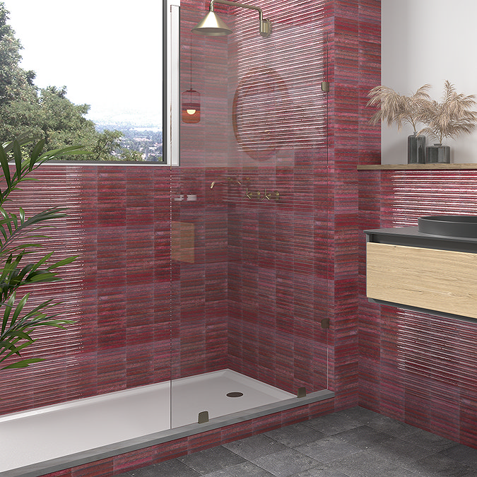 Matteo Fluted Red Wall Tiles - 150 x 300mm
