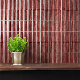 Stonehouse Studio Matteo Fluted Red Wall Tiles - 150 x 300mm