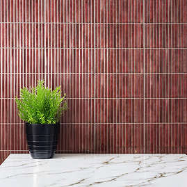 Stonehouse Studio Matteo Fluted Red Wall Tiles - 150 x 300mm