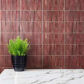 Stonehouse Studio Matteo Fluted Red Wall Tiles - 150 x 300mm