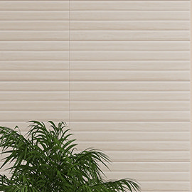 Meloa Linear Cream Wood Effect Wall Tiles - 300 x 900mm Medium Image