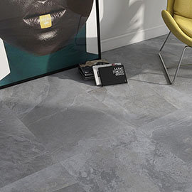 Meloso Grey Stone Effect Wall & Floor Tiles - 600 x 600mm Medium Image