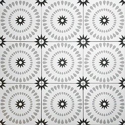 Stonehouse Studio Merida Charcoal Patterned Wall and Floor Tiles - 225 x 225mm