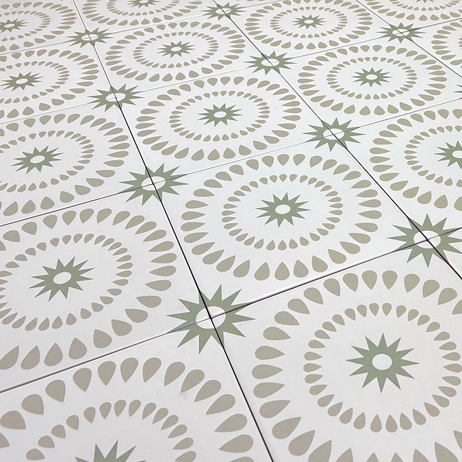 Stonehouse Studio Merida Clover Patterned Wall and Floor Tiles - 225 x 225mm