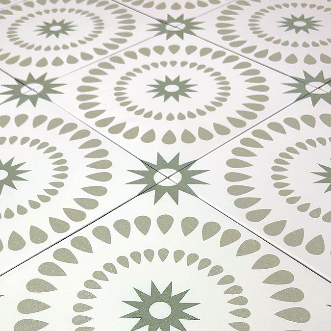 Stonehouse Studio Merida Clover Patterned Wall and Floor Tiles - 225 x 225mm