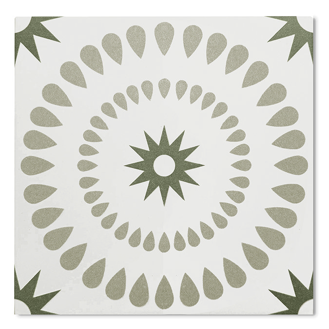 Stonehouse Studio Merida Clover Patterned Wall and Floor Tiles - 225 x 225mm