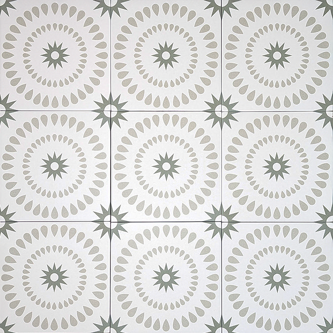 Stonehouse Studio Merida Clover Patterned Wall and Floor Tiles - 225 x 225mm