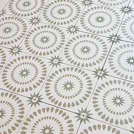 Stonehouse Studio Merida Clover Patterned Wall and Floor Tiles - 225 x 225mm