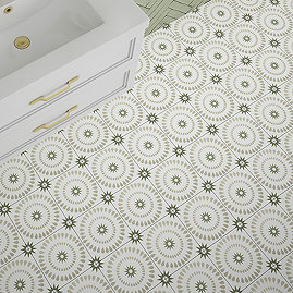 Stonehouse Studio Merida Clover Patterned Wall and Floor Tiles - 225 x 225mm