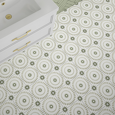 Stonehouse Studio Merida Clover Patterned Wall and Floor Tiles - 225 x 225mm