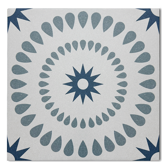 Stonehouse Studio Merida Teal Patterned Wall and Floor Tiles - 225 x 225mm