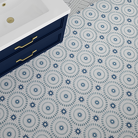 Stonehouse Studio Merida Teal Patterned Wall and Floor Tiles - 225 x 225mm