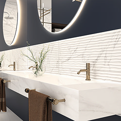 Stonehouse Studio Merletti Relief Marble Effect Wall Tiles - 300 x 900mm