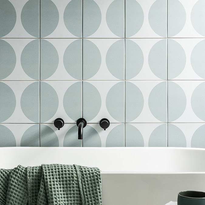 Stonehouse Studio Mylo Aqua Patterned Wall and Floor Tiles - 225 x 225mm