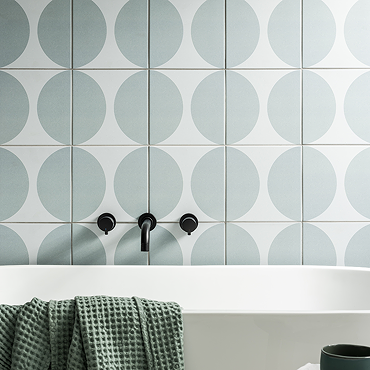 Stonehouse Studio Mylo Aqua Patterned Wall and Floor Tiles - 225 x 225mm