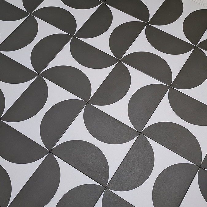 Stonehouse Studio Mylo Black Patterned Wall and Floor Tiles - 225 x 225mm