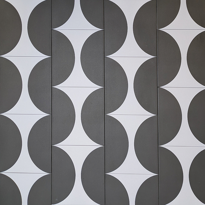 Stonehouse Studio Mylo Black Patterned Wall and Floor Tiles - 225 x 225mm