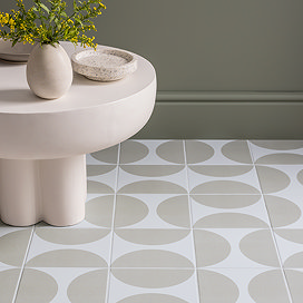 Stonehouse Studio Mylo Putty Patterned Wall and Floor Tiles - 225 x 225mm