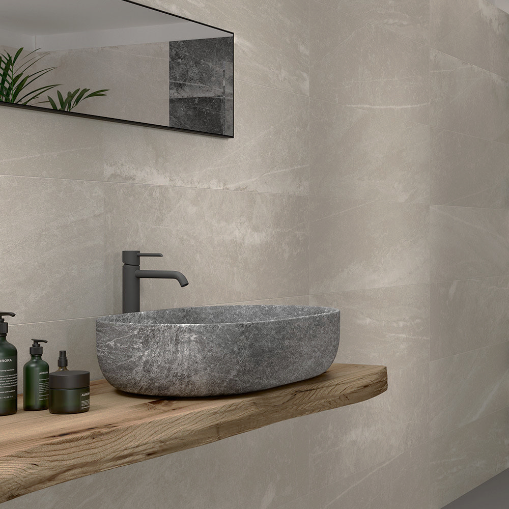 Stonehouse Studio Novus Greige Stone Effect Wall Tiles 300 x 900mm