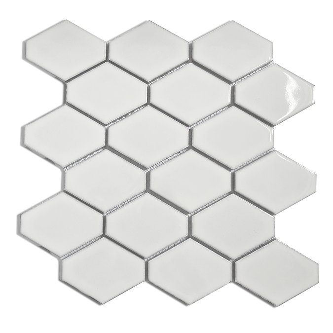 Stonehouse Studio Otsu Diamond Gloss White Mosaic Tile Sheet - 325 x 250mm