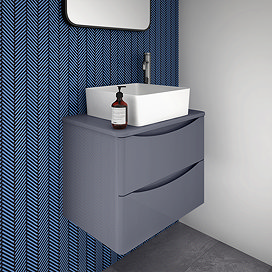 Stonehouse Studio Otsu Herringbone Mosaic Tile Sheet Gloss Light Blue - 277 x 266mm