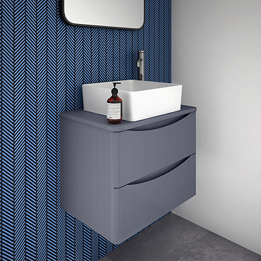 Otsu Herringbone Mosaic Tile Sheet Gloss Light Blue - 277 x 266mm