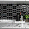 Stonehouse Studio Otsu Hexagon Mosaic Tile Sheet Gloss Black