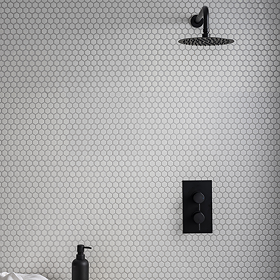 Stonehouse Studio Otsu Hexagon Mosaic Tile Sheet Gloss White - 300 x 260mm