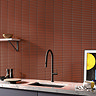 Stonehouse Studio Otsu Concave Kit-Kat Mosaic Tile Sheet Gloss Barn Red - 295 x 295mm