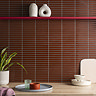 Stonehouse Studio Otsu Concave Kit-Kat Mosaic Tile Sheet Gloss Barn Red - 295 x 295mm
